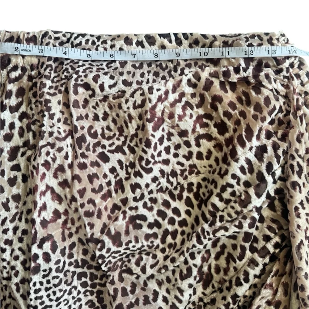 Naked Wardrobe Leopard Mini Skirt Wrap Ruffle Asymmetrical Animal Print Size M